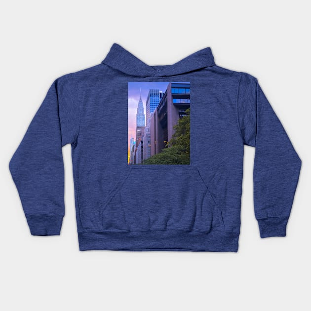 Skyscrapers Buildings Tudor City Manhattan NYC Kids Hoodie by eleonoraingrid